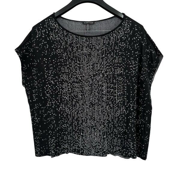 Eileen Fisher Sleek Tensel Bateau Neck Sweater Top Small Medium Relaxed Oversize - Picture 3 of 9